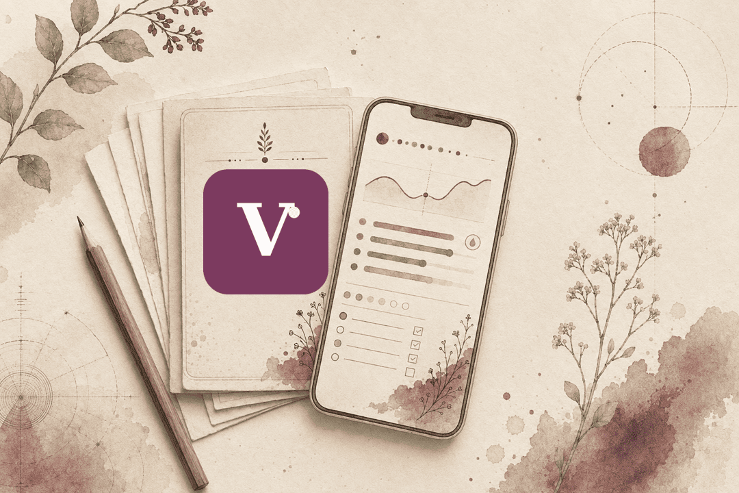 Varie app screen and report illustration.
